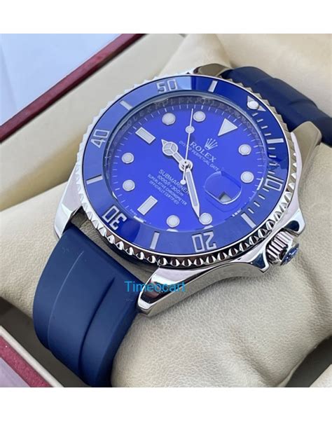 rolex with blue suded straps|rolex submariner straps.